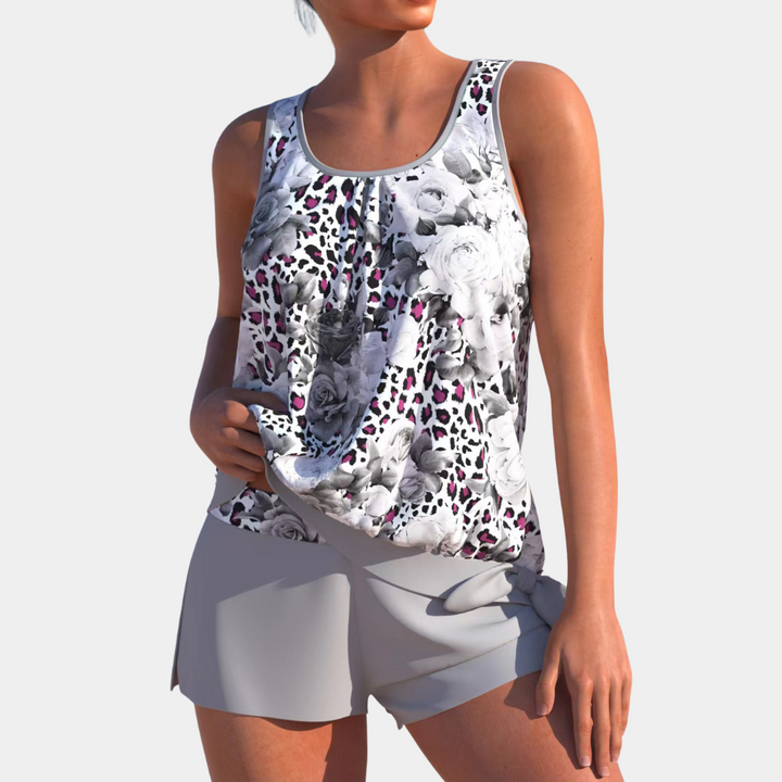 Stilvoller Damen Tankini für Pool oder Strand; komfortable Bademode, ideal zum Schwimmen.