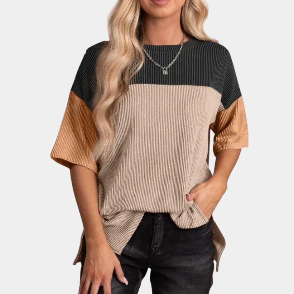 Dunkelgraues Damen T-Shirt, leicht & bequem. Vielseitiges Freizeit-Oberteil für täglichen Komfort & Stil.