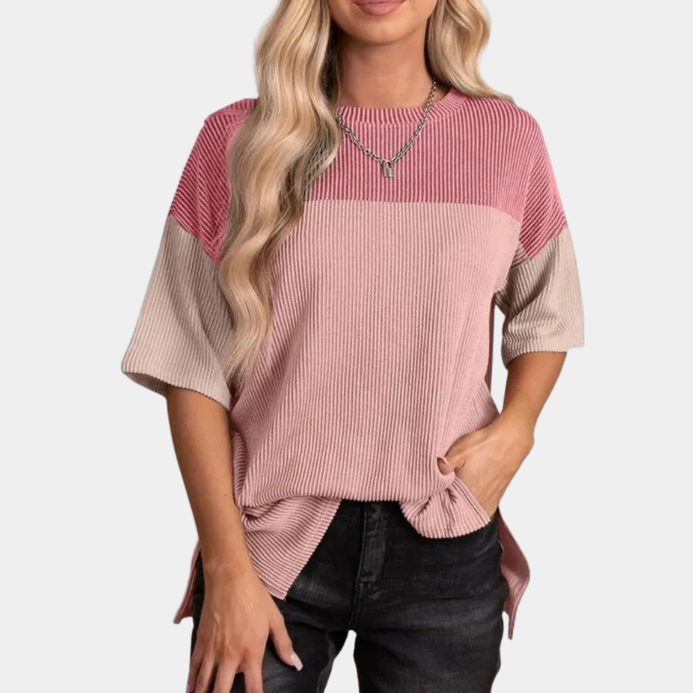 Bequemes Damen T-Shirt in Rosa für Freizeit & Alltag, leicht & vielseitig. Perfekt für eleganten Basic-Look.