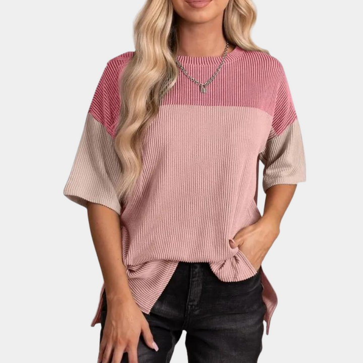 Bequemes Damen T-Shirt in Rosa für Freizeit & Alltag, leicht & vielseitig. Perfekt für eleganten Basic-Look.