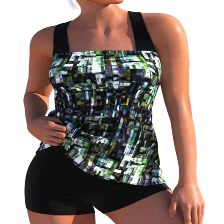 Damen Tankini Set mit Shorts. Stilvolle Bademode für Strand, Pool & Sommerurlaub. Bequem & sportlich.