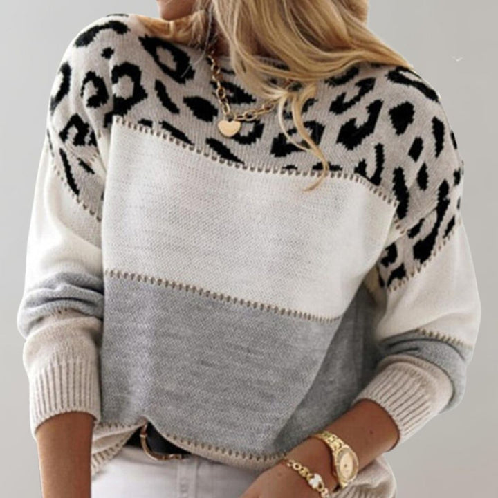 Moderner Damen-Leopardenpullover in Rosa, stilvoll und komfortabel.