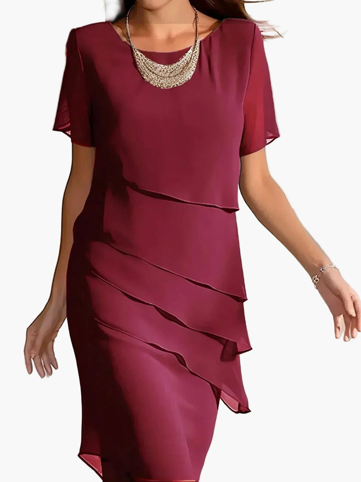 Chices Partykleid Damen, asymmetrisch geschnitten, ideal als Abendkleid oder festliches Anlasskleid.