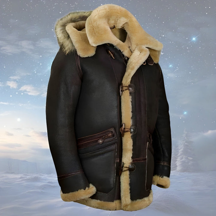 Herren Winter-Bomberjacke, warm gefüttert, Einreiher-Verschluss. Perfekt für kalte Tage.