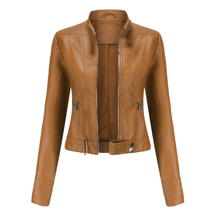 Hochwertige Damen Lederjacke im klassischen Schnitt, ideal für stilvolle Herbstoutfits.