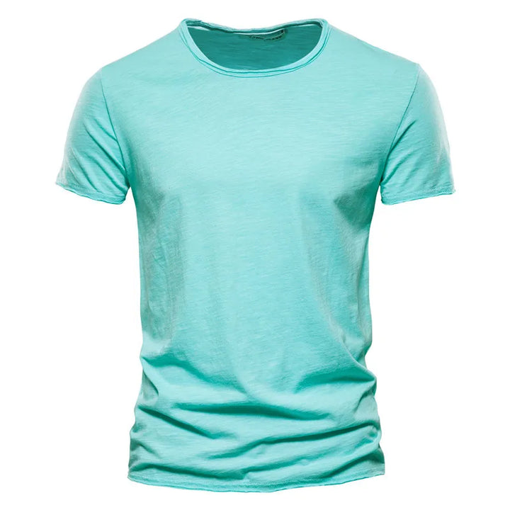 Unifarbenes Herren Kurzarm T-Shirt, Slim Fit, atmungsaktiv, ein cleaner Look für Freizeit.