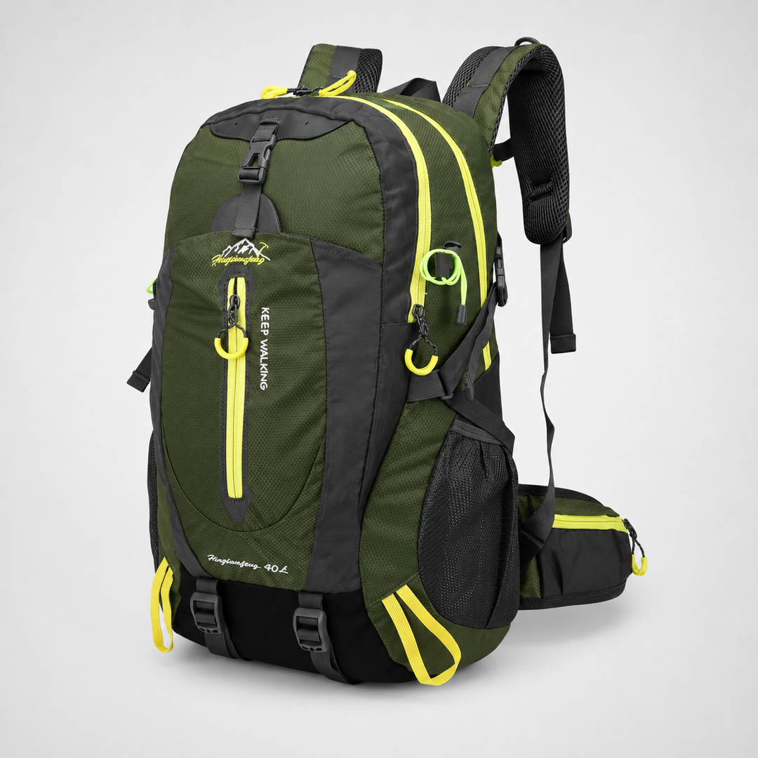Geräumiger 40 Liter Rucksack. Perfekt für Ausrüstung und Proviant.