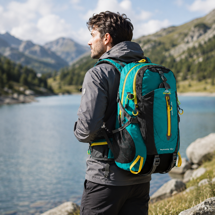 Wasserfester 40L Rucksack. Für Camping, Festivals und spontane Trips.