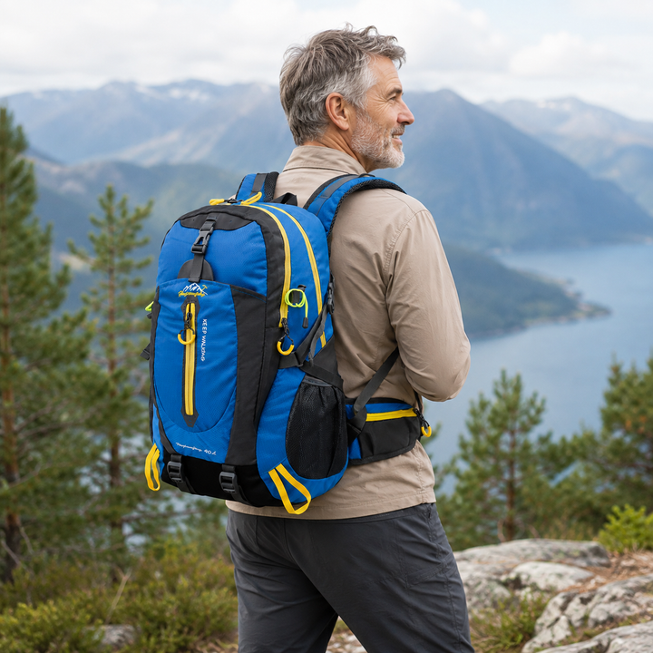 Leichter 40L Trekkingrucksack. Ermöglicht unbeschwertes Wandern.