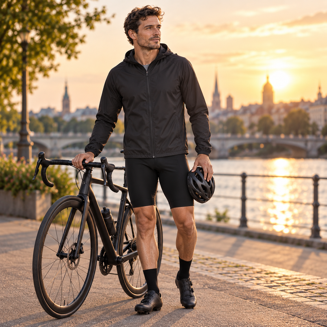 Moderne AeroLayer Herren-Windjacke, perfekt für den Übergang, Sport und Freizeit.