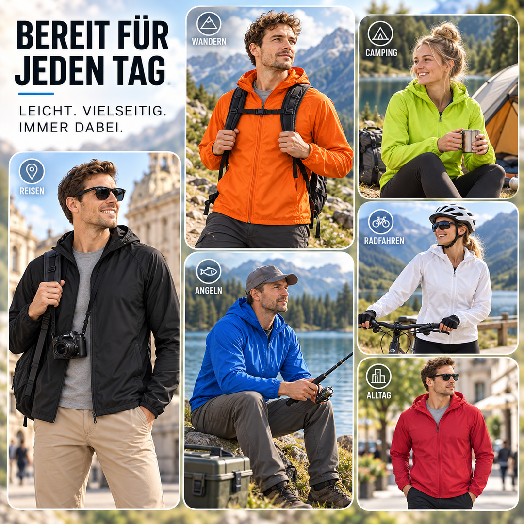 Winddichte AeroLayer Sportjacke für Herren, ideal zum Laufen, Radfahren & Training.