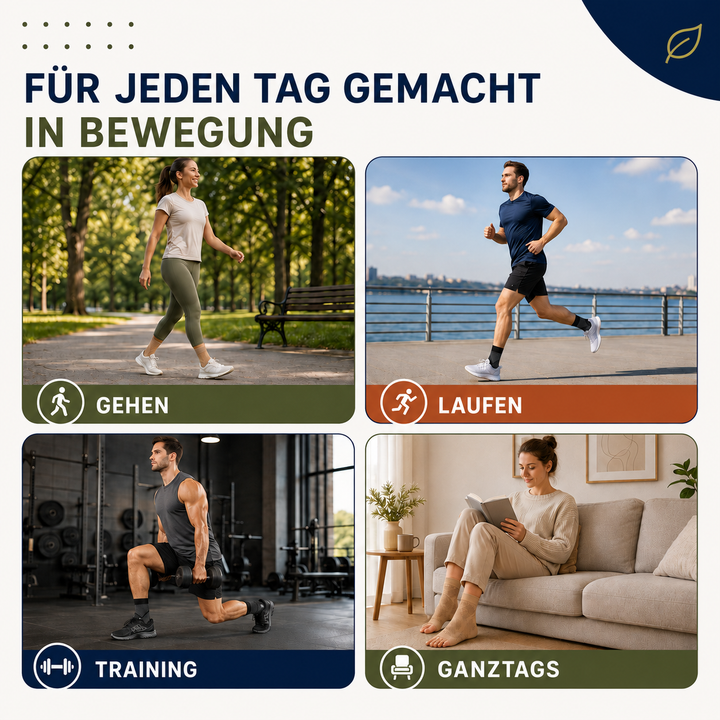 Elastische Knöchel-Kompressionsbandage, bietet gezielte Unterstützung für Fuss und Gelenk.