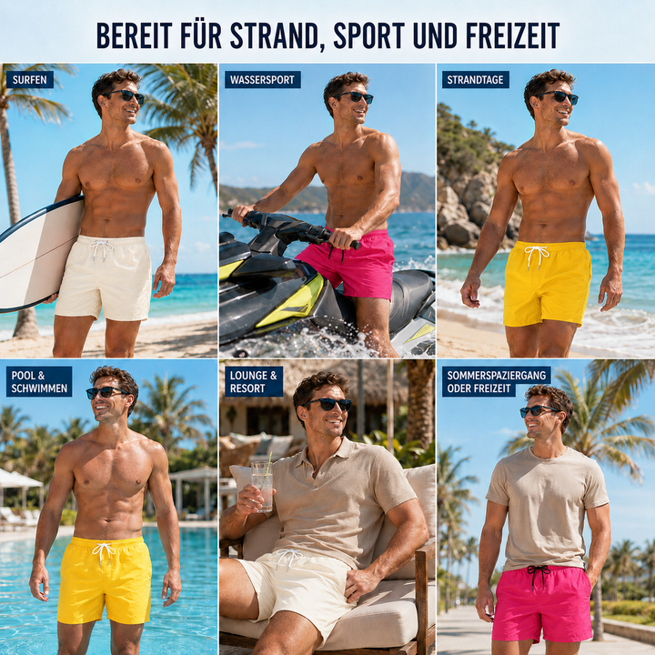 Sommerliche Herren Badeshorts, schnelltrocknend und modisch, perfekt für heiße Tage am Strand oder Pool.