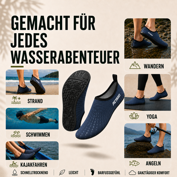 Flexibler Unisex Strandschuh von Aquglide für optimalen Komfort beim Wassersport.