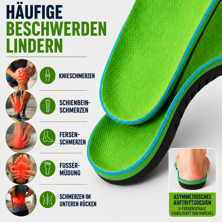 Eine orthopädische Einlage in einem Sportschuh, bietet Komfort, Stabilität & Fußunterstützung für Aktive.