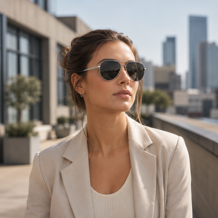 Edle Herren Fliegerbrille, polarisiert, mit Blendschutz und UV-Schutz für stilvolle Männer.