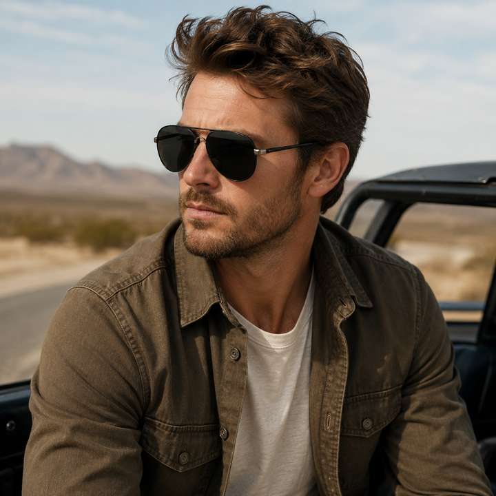 Vielseitige Herren Sonnenbrille, polarisiert, bietet Blendschutz für Outdoor & Autofahren.