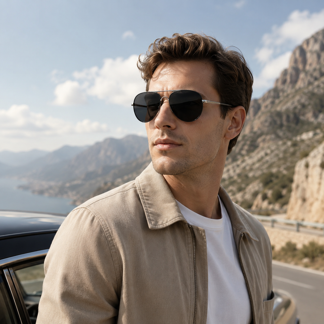 Ultimativer Blendschutz: Herren polarisierte Fliegerbrille für Autofahren, Outdoor, UV-Schutz.