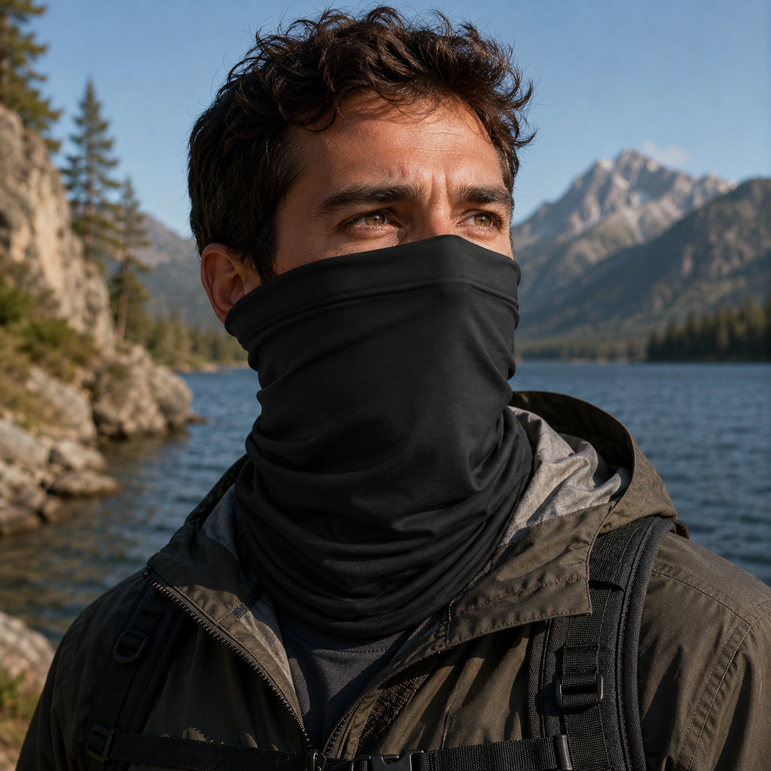 Bequeme Nackenabdeckung & Stirnband mit UV-Schutz, kühlend & leicht für alle Outdoor-Aktivitäten.