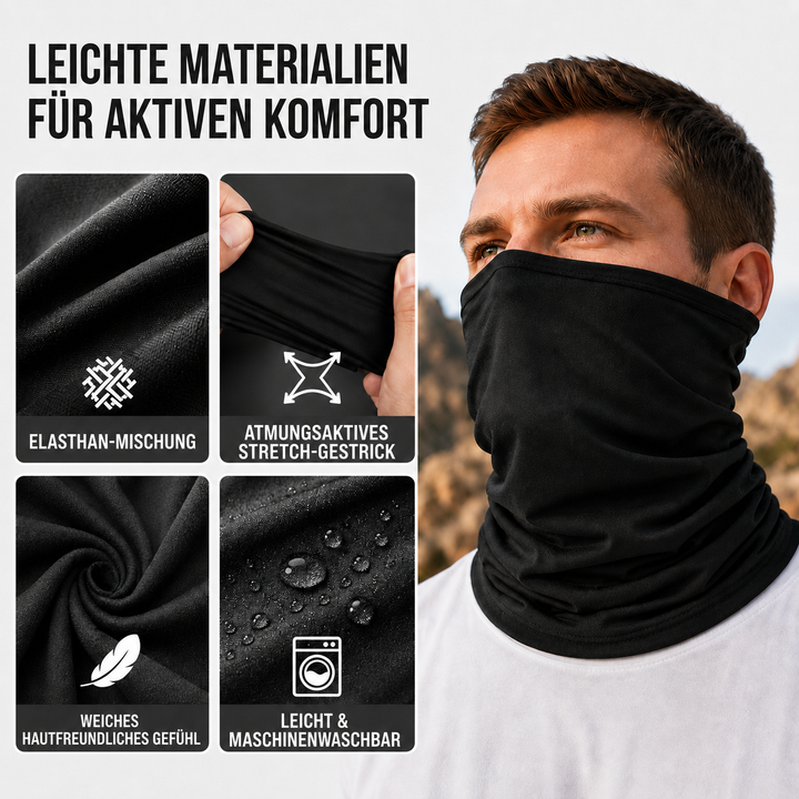 Atmungsaktives, kühlendes Stirnband & Nackenabdeckung für Sport, Wandern & Radfahren.