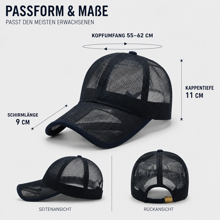 Sportliche Mesh Baseballkappe, unisex, atmungsaktiv, ideal für Laufen, Wandern und andere Freizeitaktivitäten.