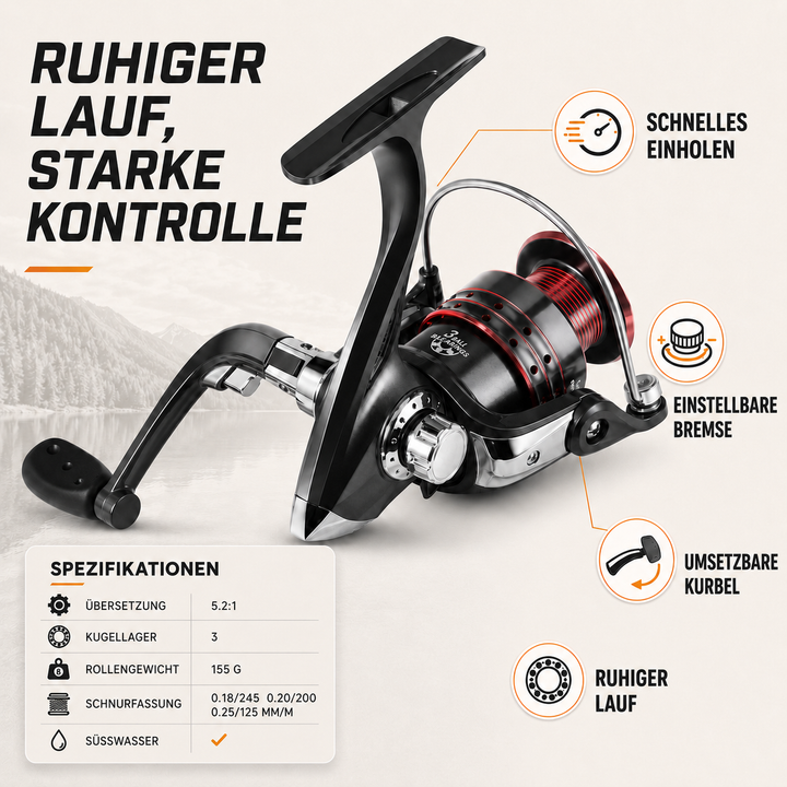 Tragbares Angelset mit Teleskoprute und Rolle, optimal für Spinnfischen und Reisen.