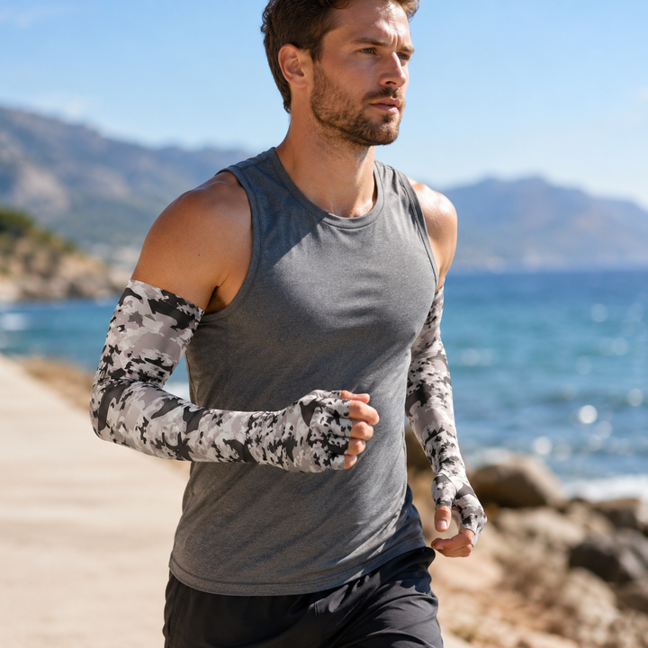 Unisex Kühlärmel mit UV-Schutz & Grip für Outdoor-Sportarten wie Angeln & Radfahren.