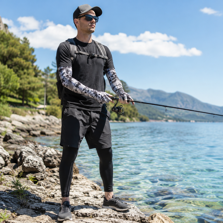 Schutzärmel mit UV-Block, kühlend, mit Grip für Angler & Radfahrer, perfekt für Outdoor-Einsätze.