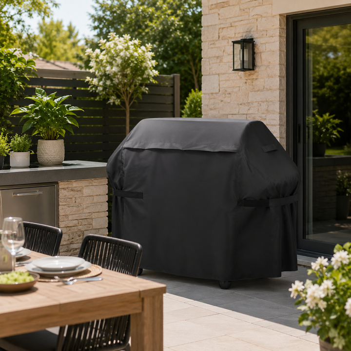 Allwetter Gasgrill Schutzhülle aus robustem Oxfordgewebe; optimaler Wetterschutz für Ihren Outdoor-Grill.