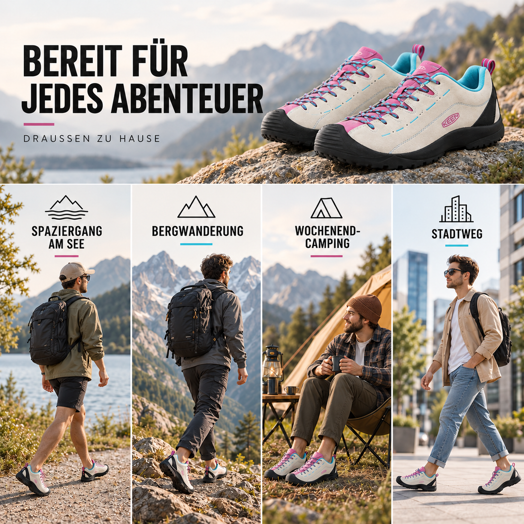 Outdoor Kletterschuh für Herren, widerstandsfähig und komfortabel für lange Tage am Fels.