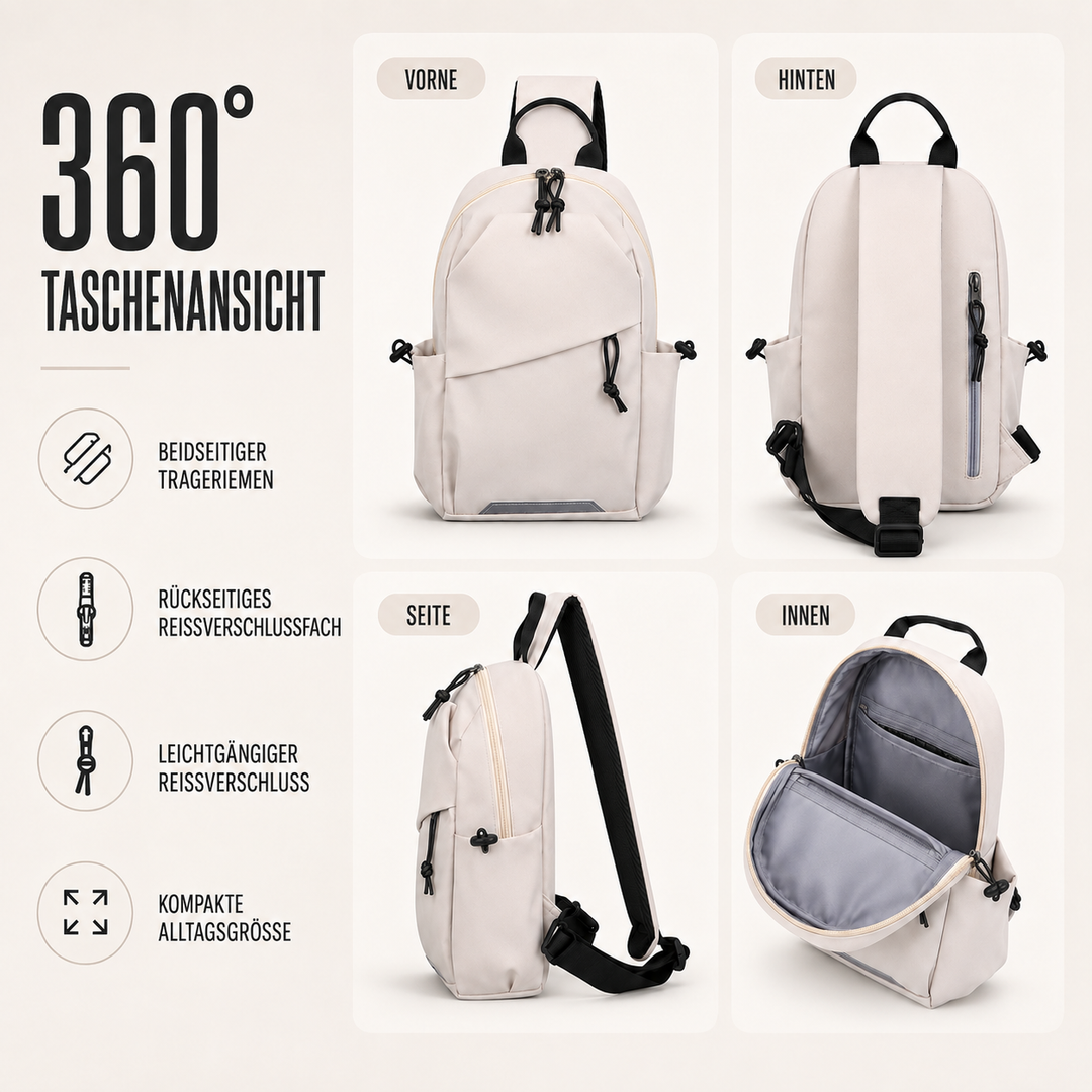 Robuste Crosslite Umhängetasche aus Nylon, praktisch für Outdoor-Aktivitäten, mit viel Stauraum.