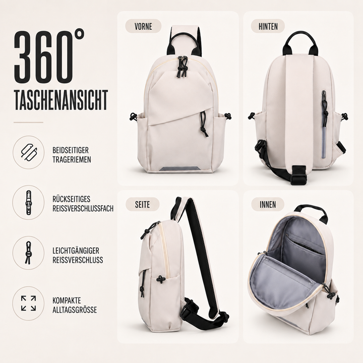 Robuste Crosslite Umhängetasche aus Nylon, praktisch für Outdoor-Aktivitäten, mit viel Stauraum.