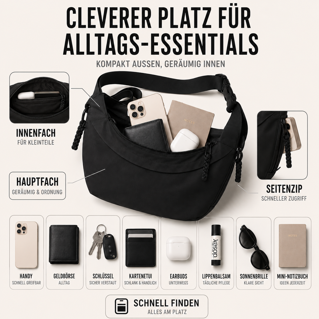 Organisatorische Unisex Drift Umhängetasche. Praktische Innenfächer für Reisen & Alltag.