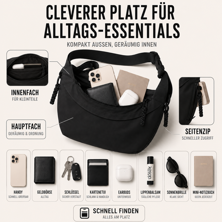 Organisatorische Unisex Drift Umhängetasche. Praktische Innenfächer für Reisen & Alltag.