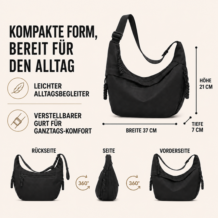 Moderne Alltagstasche aus Nylon, Unisex Drift. Bequeme Umhängetasche für unterwegs.