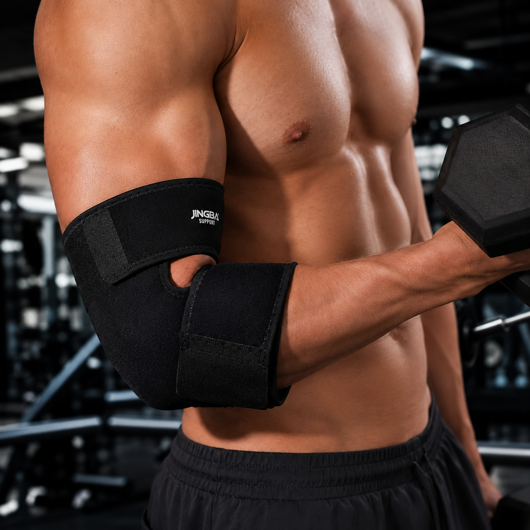 Verstellbare Neopren Ellbogen-Kompressionsbandage für Sport & Alltag, ideal zur Schmerzlinderung.