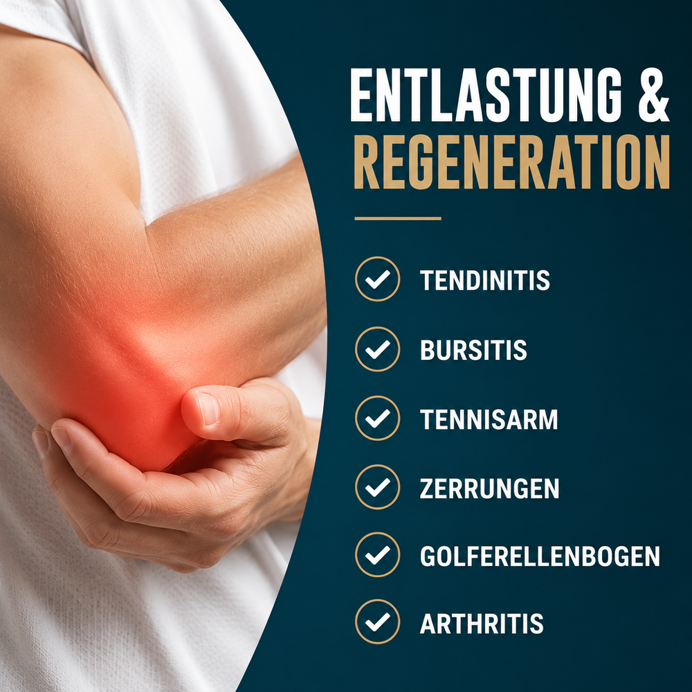 Unisex Ellbogenbandage mit verstellbaren Riemen für optimale Kompression, Passform & Gelenkstütze.