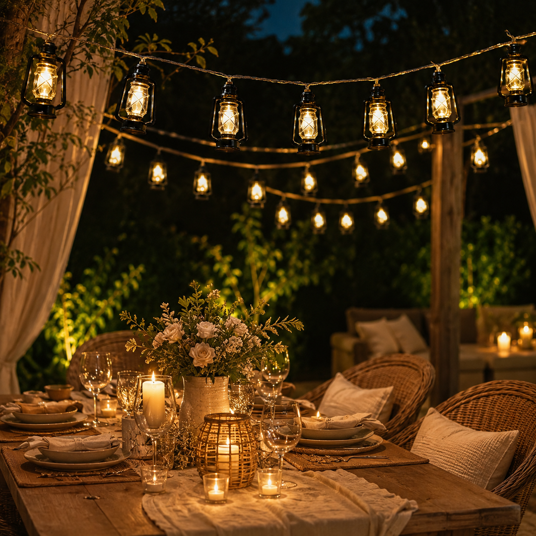EmberGlow Retro Lichterkette, 3m, vielseitige Outdoorbeleuchtung für Garten, Terrasse und Balkon.