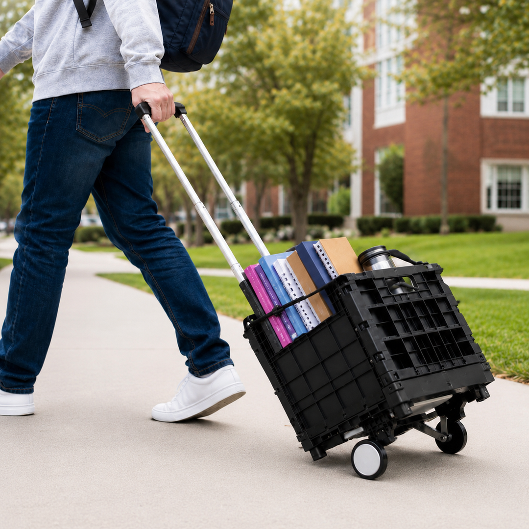 Vielseitiger Rollwagen, klappbar, für Haushalt, Freizeit, Büro und den kleinen Transportbedarf.