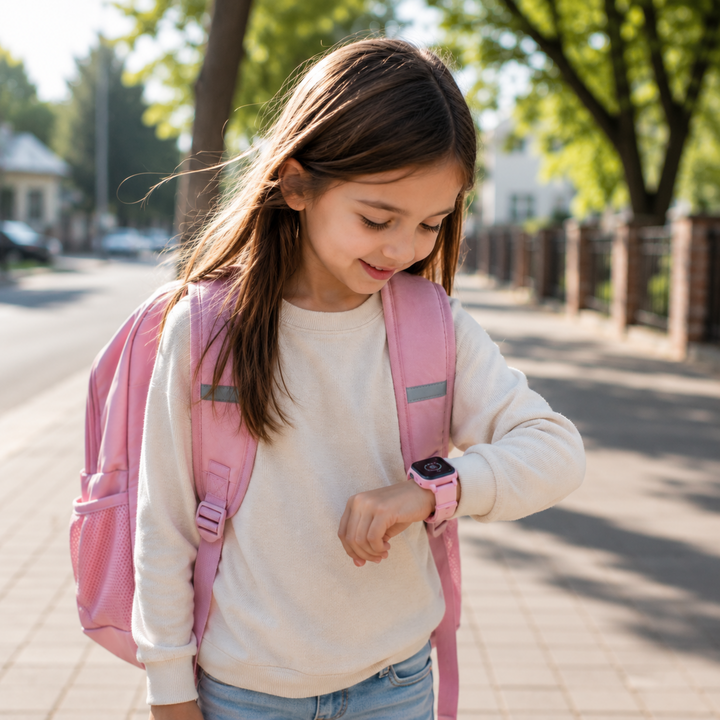 Spritzwassergeschützte Kinder GPS Smartwatch mit Videoanruf, SOS & präziser Ortung für Jungen & Mädchen.