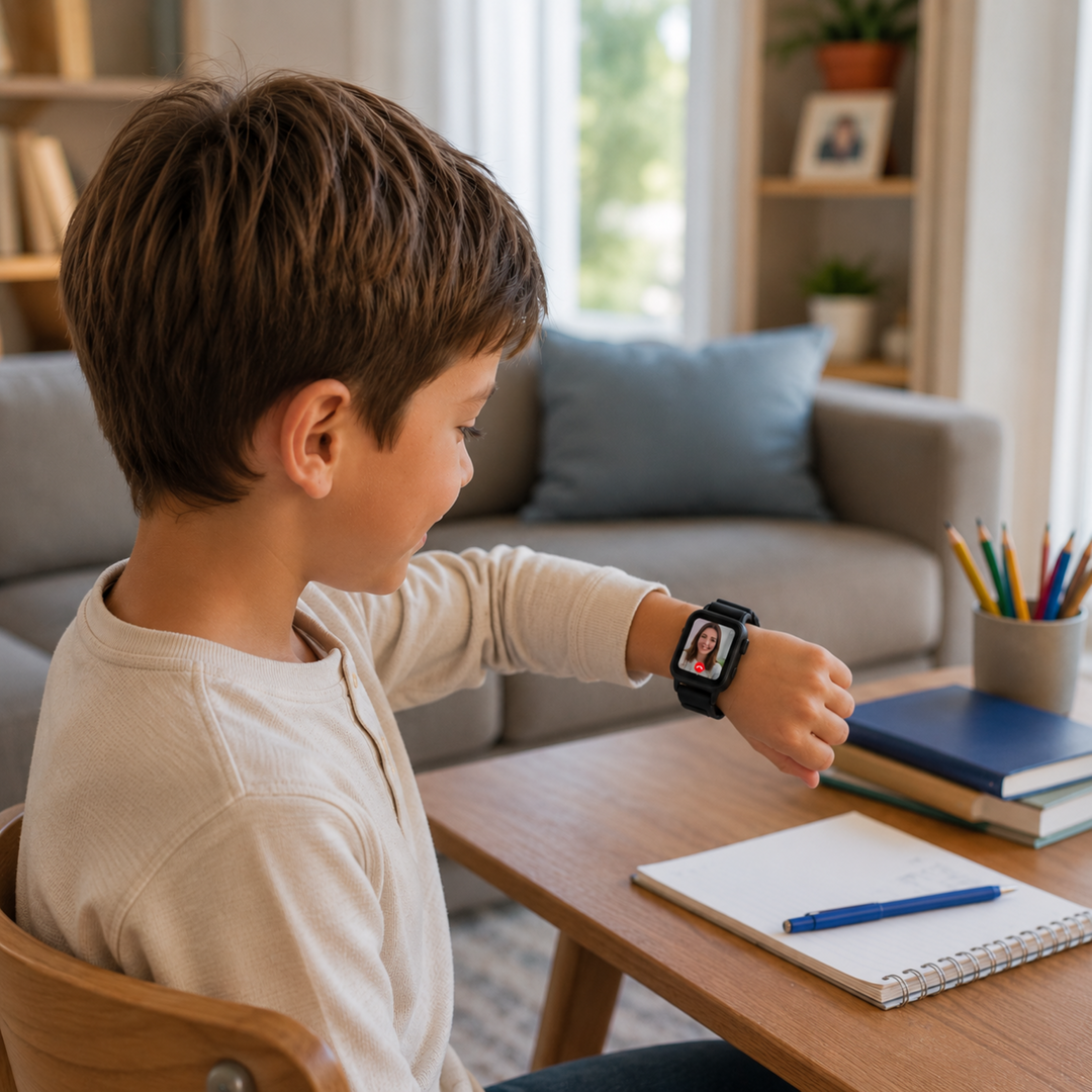 Präzise GPS-Ortung Kinder Smartwatch mit Videoanruf, SOS-Taste und strapazierfähigem Silikonarmband.