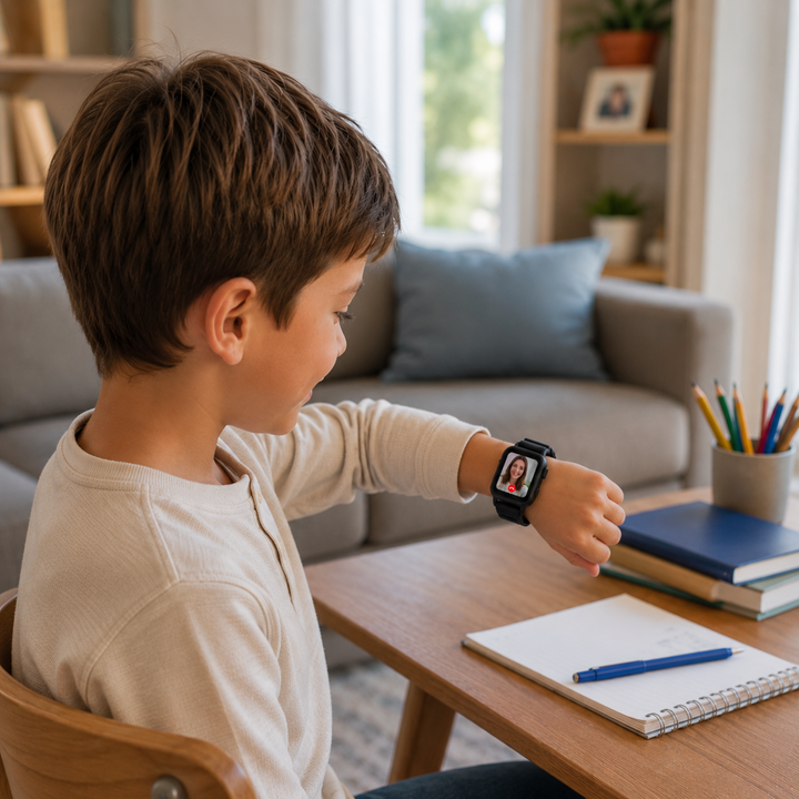 Präzise GPS-Ortung Kinder Smartwatch mit Videoanruf, SOS-Taste und strapazierfähigem Silikonarmband.