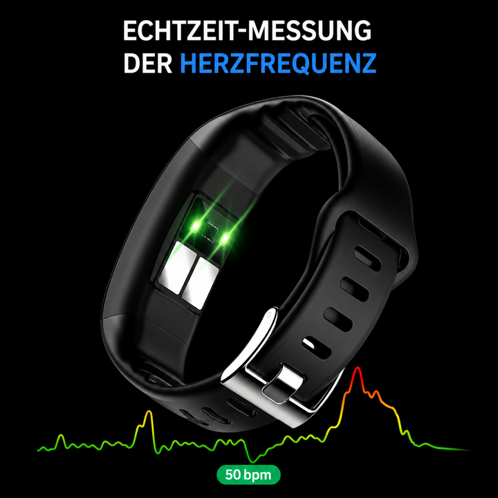 Gesundheits-Smartwatch mit EKG-Funktion; überwacht Herzfrequenz, Schlaf & Blutdruck akkurat.