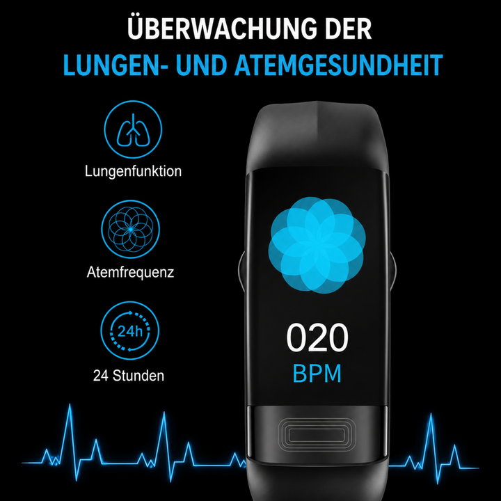 Sportuhr mit Pulsmesser & Blutdruckmessung; Aktivitätstracker für umfassende Gesundheitsüberwachung.