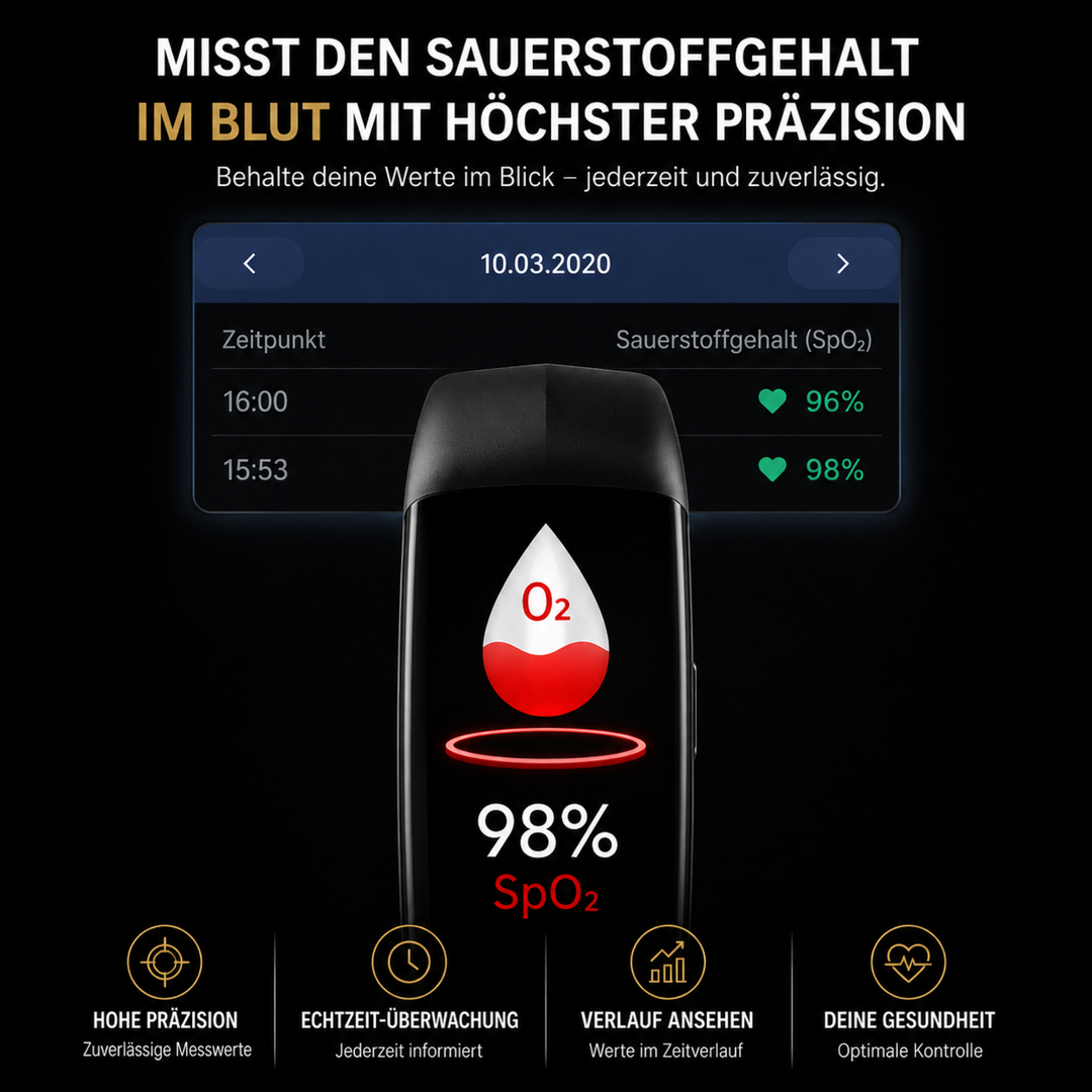 Unisex Sportuhr & Aktivitätstracker; ideal für Fitness-Tracking und Vitalwerte-Überwachung.