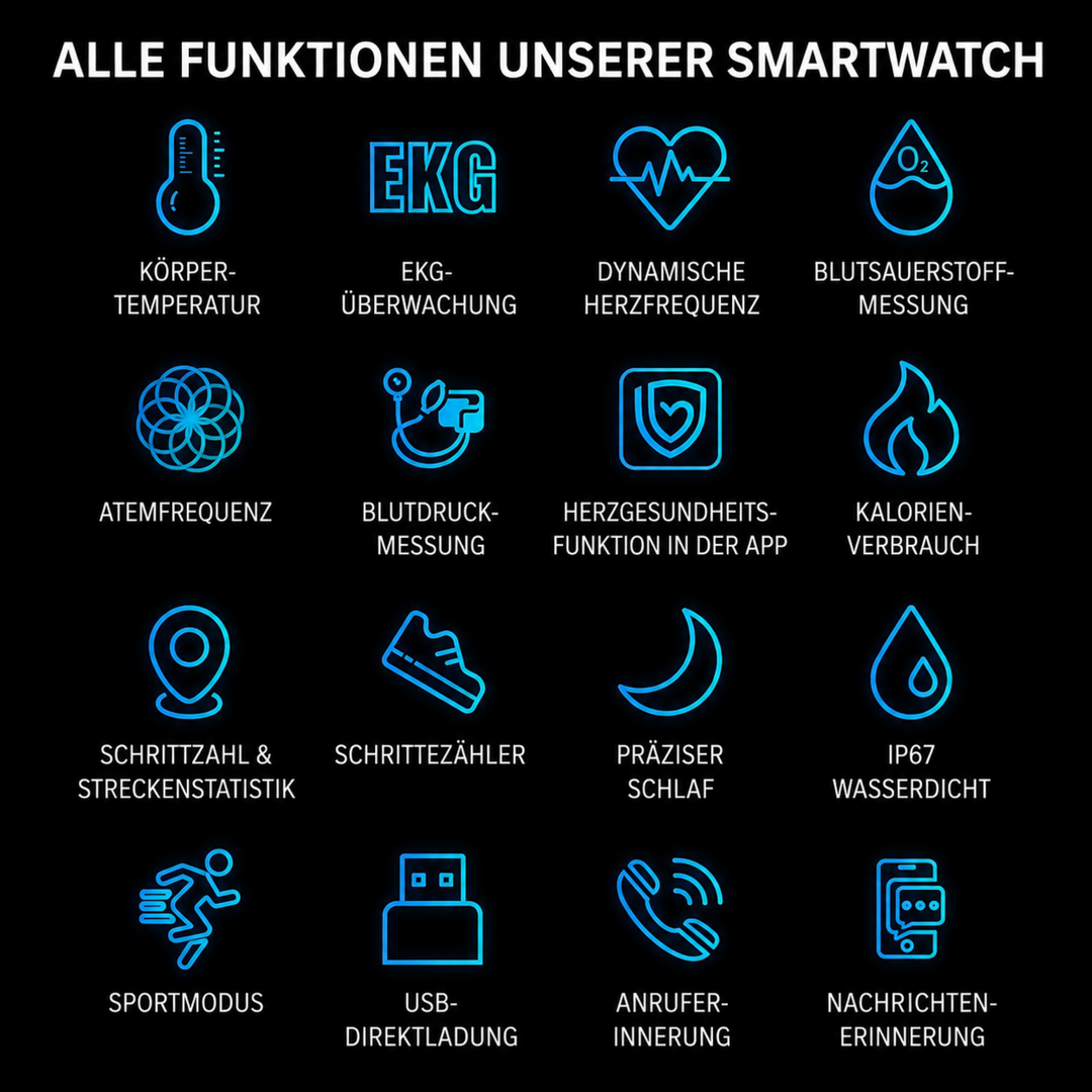 Wearable Gesundheits-Smartwatch; präzises Schlaf-Tracking & Herzfrequenzüberwachung.