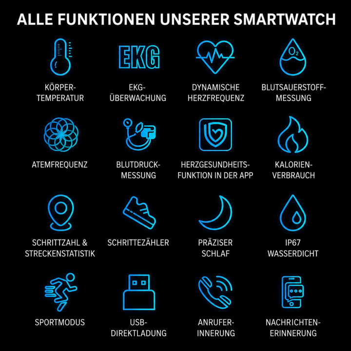 Wearable Gesundheits-Smartwatch; präzises Schlaf-Tracking & Herzfrequenzüberwachung.