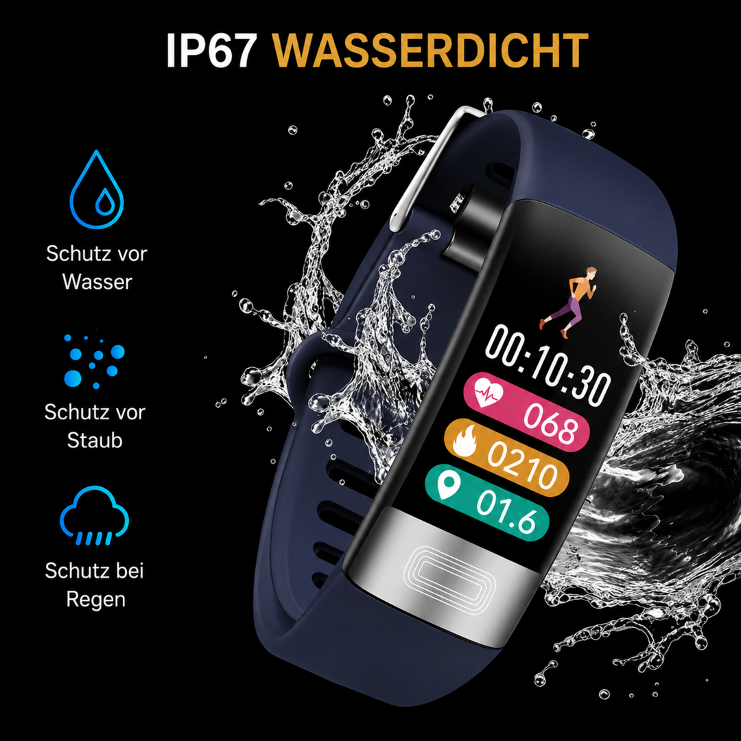 Fitness-Tracker Unisex: Vitalwerte, EKG & Frauengesundheit im Blick. Moderne Gesundheits-Smartwatch.