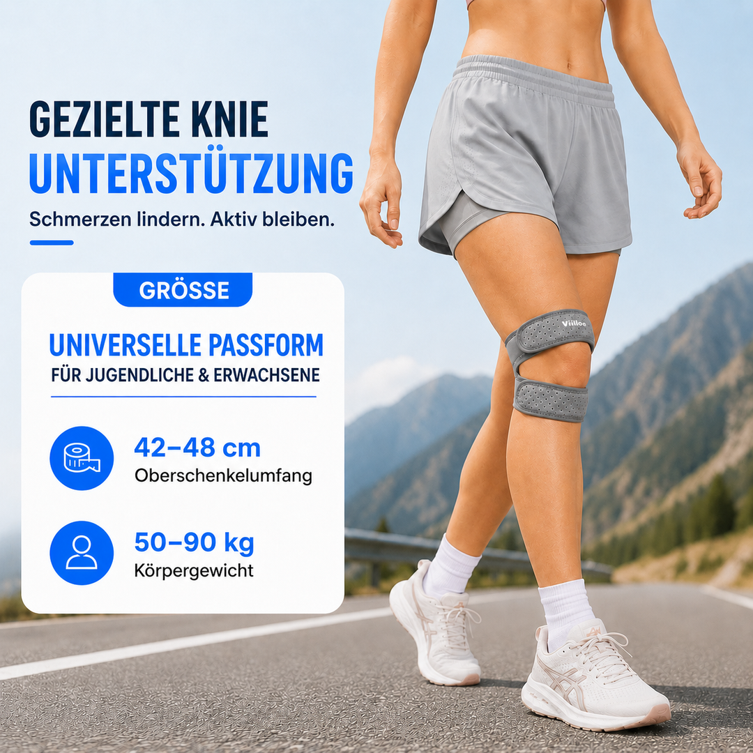 Ergonomisches Patellastützband unisex, lindert Knieschmerzen, bietet optimalen Knieschutz für aktive Menschen.