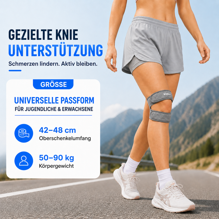Ergonomisches Patellastützband unisex, lindert Knieschmerzen, bietet optimalen Knieschutz für aktive Menschen.